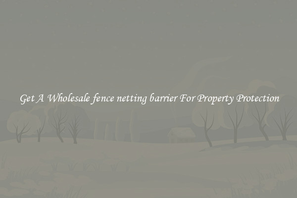 Get A Wholesale fence netting barrier For Property Protection