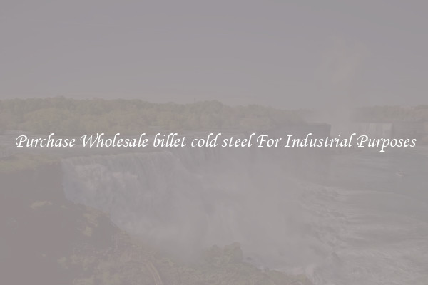 Purchase Wholesale billet cold steel For Industrial Purposes