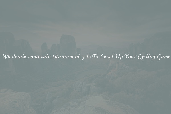 Wholesale mountain titanium bicycle To Level Up Your Cycling Game