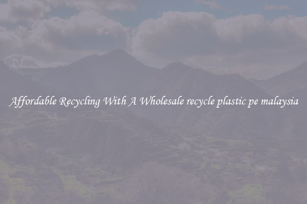Affordable Recycling With A Wholesale recycle plastic pe malaysia