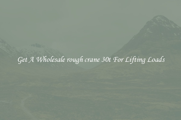 Get A Wholesale rough crane 30t For Lifting Loads