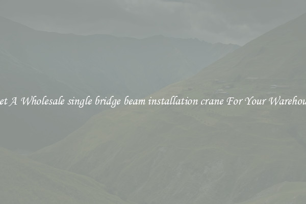 Get A Wholesale single bridge beam installation crane For Your Warehouse