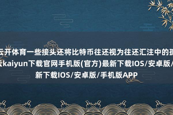云开体育一些接头还将比特币往还视为往还汇注中的孤单节点-开云kaiyun下载官网手机版(官方)最新下载IOS/安卓版/手机版APP