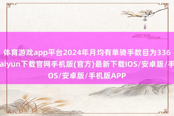 体育游戏app平台2024年月均有单骑手数目为336万-开云kaiyun下载官网手机版(官方)最新下载IOS/安卓版/手机版APP